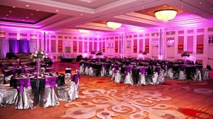 Purple Wedding Uplighting at the Sugarland Marriott by Elegante