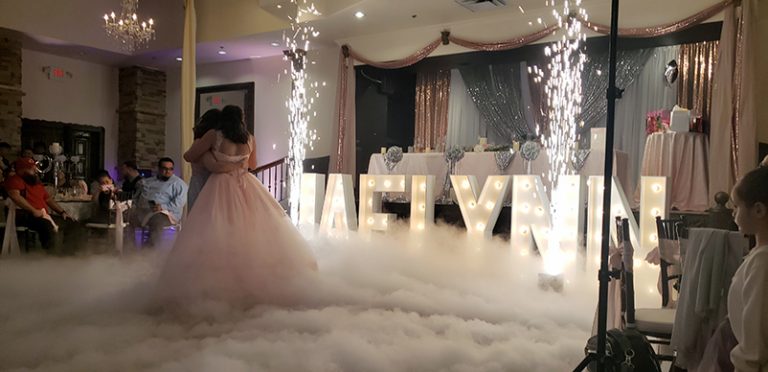 Quinceanera Dancing on the Clouds and Sparklers