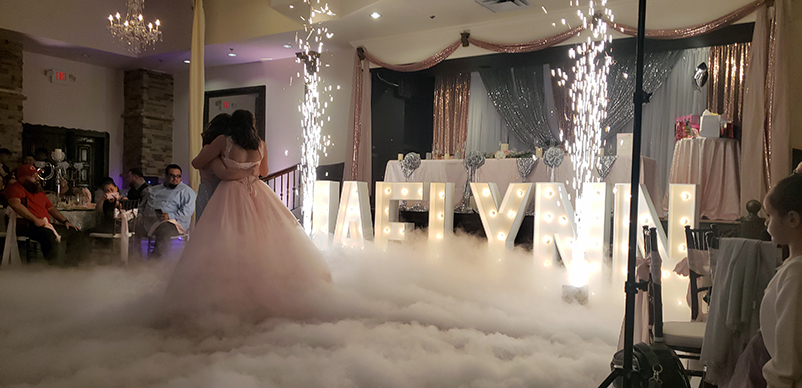 Quinceanera Dancing on the Clouds and Sparklers